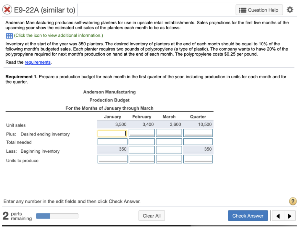 Please answer and help me with this question. E9-22A (similar to) Question