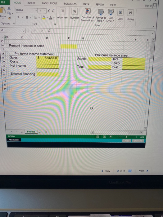 HOME INSERT PAGE LAYOUT FORMULAS DATA REVIEW VIEW Sign in Calibri AA