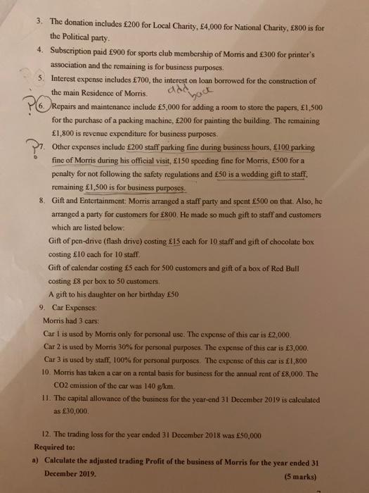 2013, Morris has started a sole trader business of printing-press preparing accounts