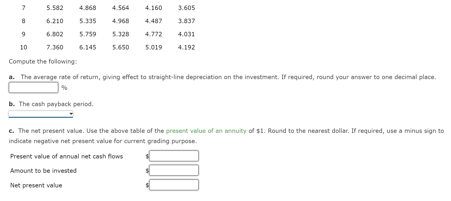 for a Service Company Spanish Peaks Railroad Inc. is considering acquiring equipment