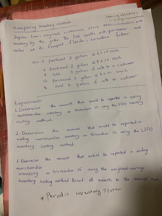  Comparing inventory and Location methods Learning objective 2 - digital Express