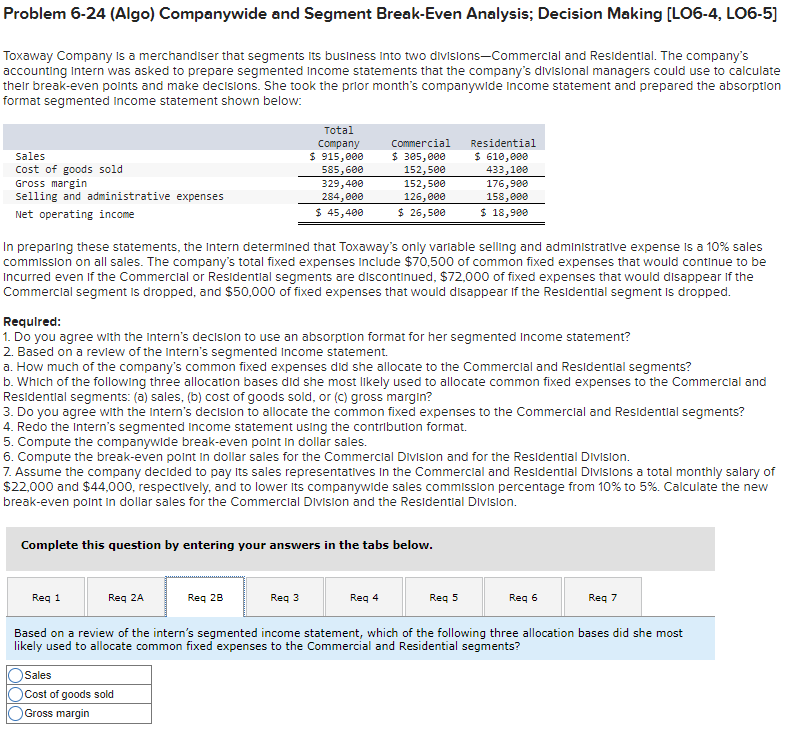 is a merchandiser that segments its business into two divisions-Commerclal and Residential.