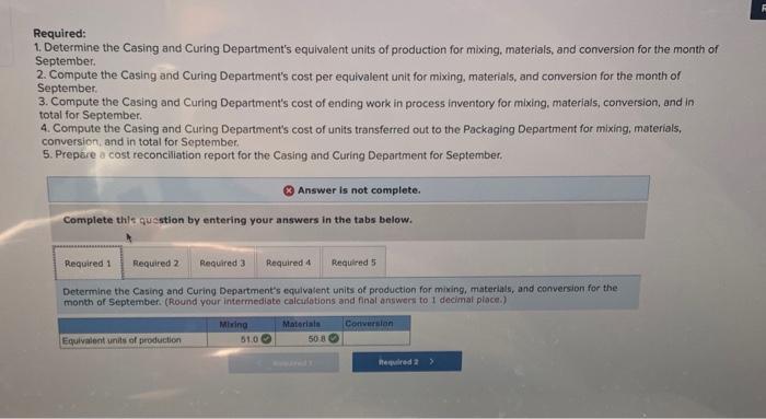 L04-4, LO4-5) Old Country Links, Inc., produces sausages in three production departments-Mixing,
