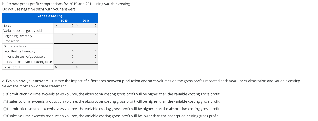 total unit manufacturing costs of $59, of which $41 is variable. No