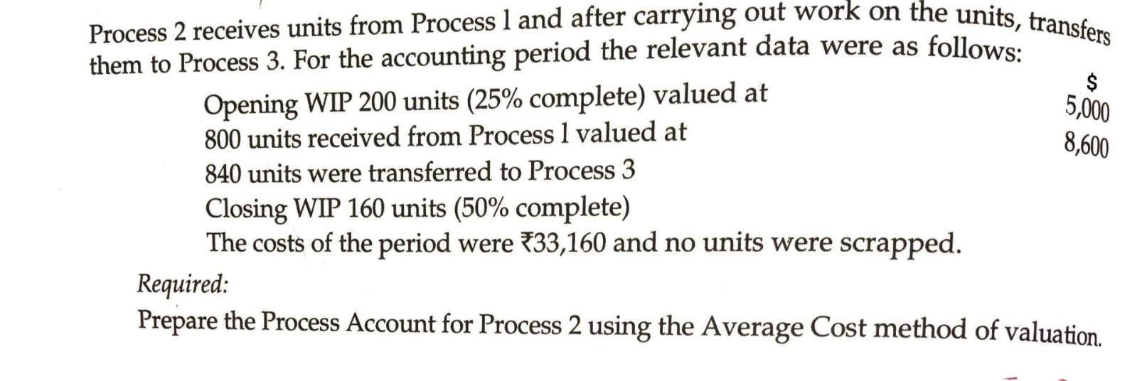 Process 2 receives units from Process 1 and after carrying out