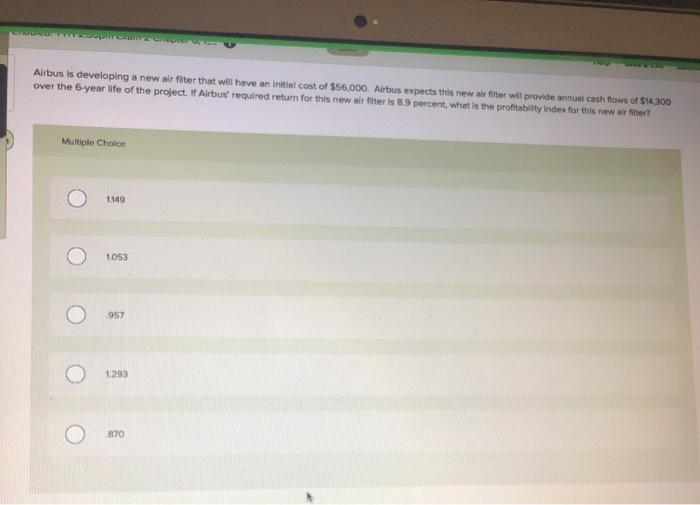  Alrbus is developing a new air filter that will have an