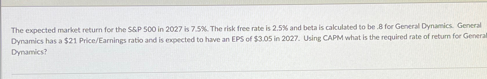  The expected market return for the S&P 500 in 2027 is