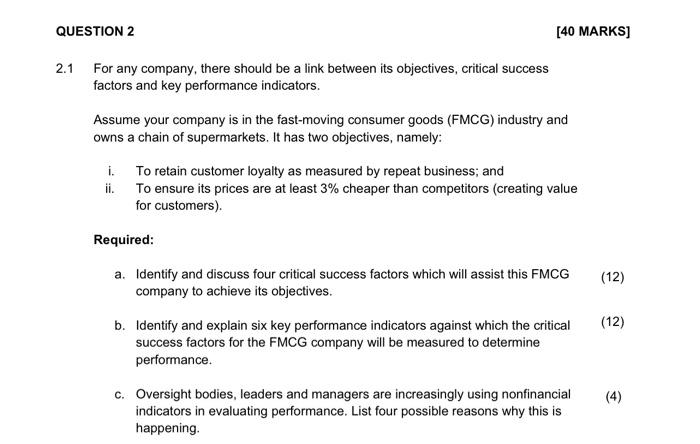  2.1 For any company, there should be a link between its