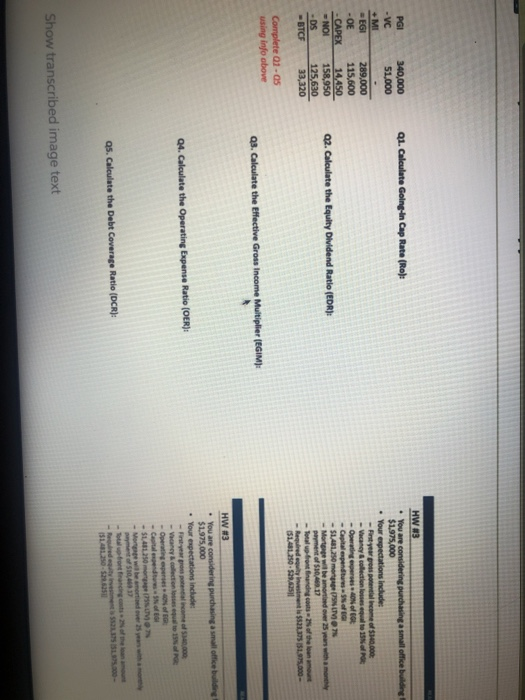 what does EGI, DS, and BTCF stand for on the left calcualtion