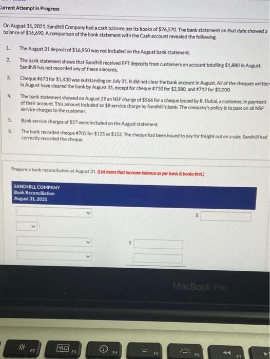  Current Attempt In Progress 1. 3. On August 31, 2021, Sandhill