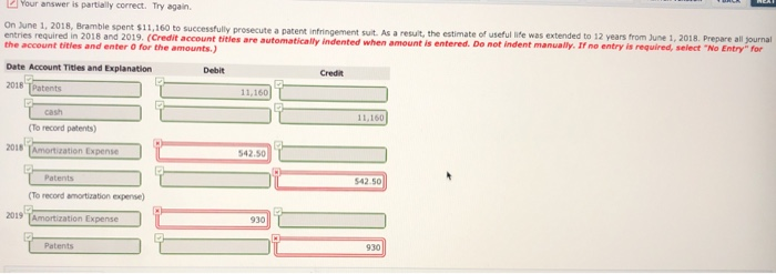  Your answer is partially correct. Try again On June 1. 2018,