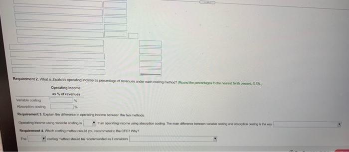 bottom portion e costing Requirements 1. Prepare income statements under variable and