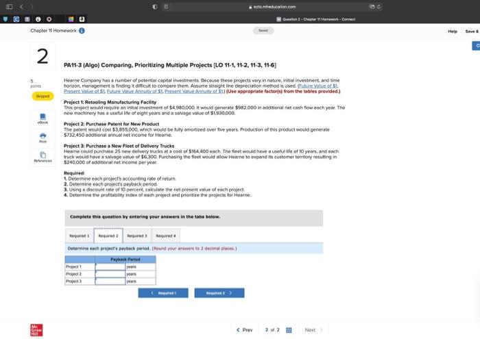 these projects vary in nature. Intial investment and time Horizon management is