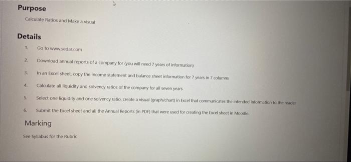  Purpose Calculate Ratios and Make a visual Details 1. Go to