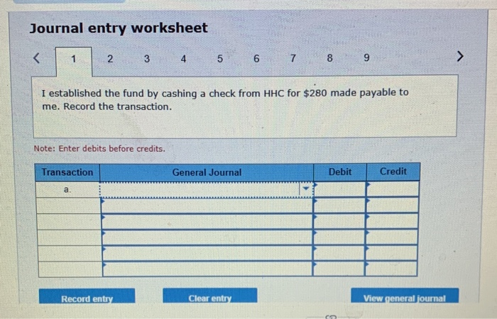  Journal entry worksheet 1 2 3 4 5 6 7 8