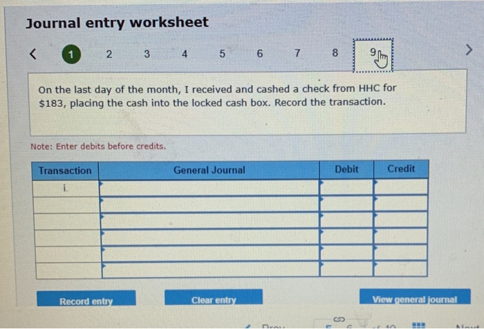 entry Clear entry View general journal Journal entry worksheet