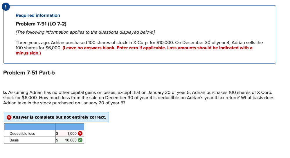  Required information Problem 7-51 (LO 7-2) [The following information applies to