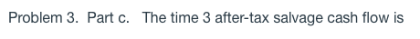 will be depreciated straight-line to zero over the project's three-year life. At