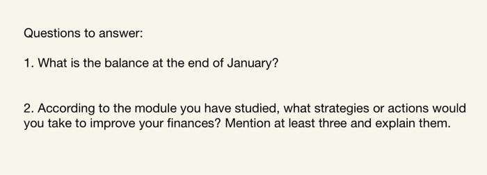 spreadsheet to make the necessary computations of your monthly budget. Send the