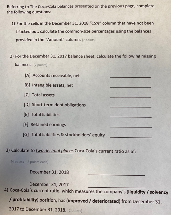December 31, CONSOLIDATED BALANCE SHEETS Dollars in millions 2018 ASSETS Amount CS%