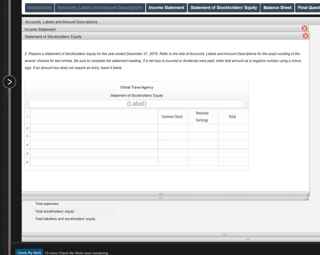 and Amount Descrip Accounts, Labels and Amount Descriptions Cash Common stock Fees