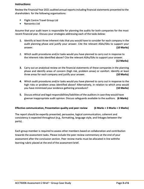 of three students) 2,200 words (+/- 10%) a) Describe the nature of