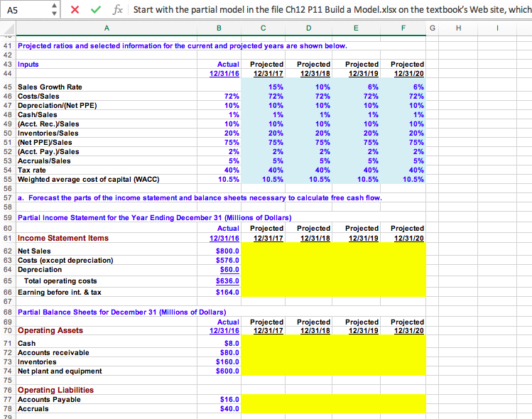x fx Start with the partial model in the file Ch12 P11