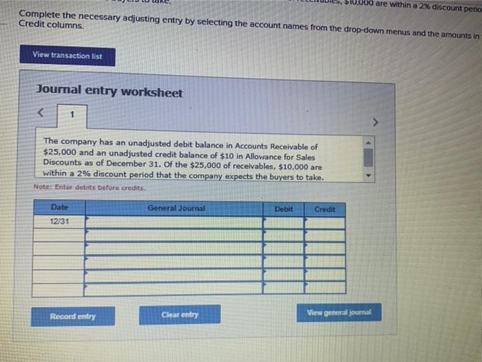 nirst account fleld.) me pull-de entry is required for a transaction/event, select