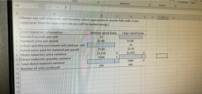 please solve with formulas font Alignment Formatting full G9 Nam 1 A