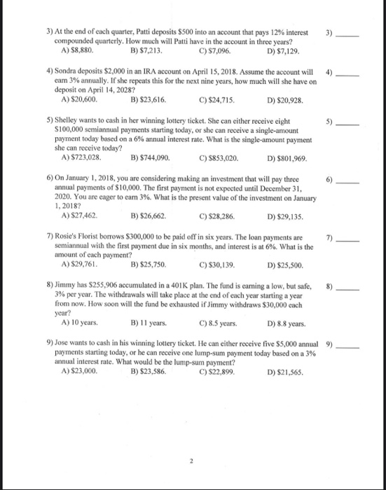 Present and future value tables of $1 at 3% are presented below: