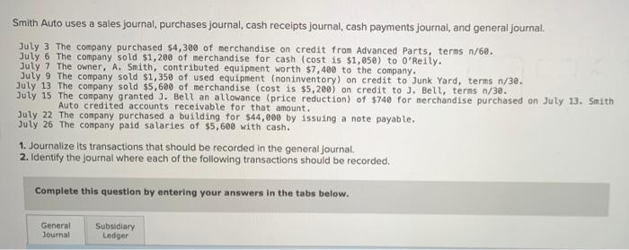 how to solve this? please use this pucture word. Smith Auto uses