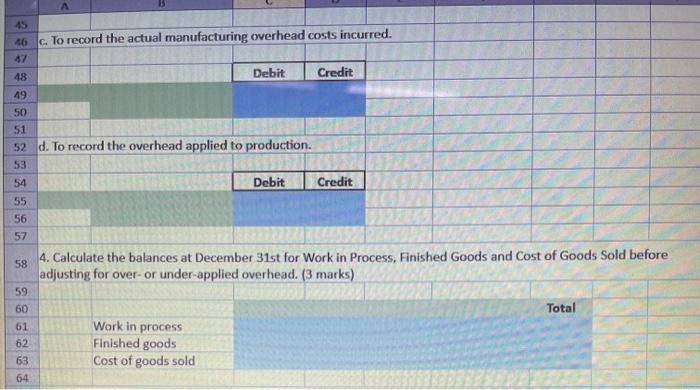 2019, the following estimates were provided for overhead costs and direct labour
