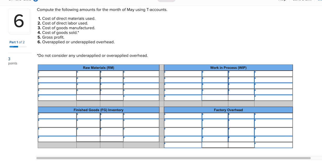 6 Required information [The following information applies to the questions displayed below.]