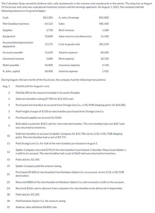 Please complete in the format provided. Thanks in advance The Cullumber Shop