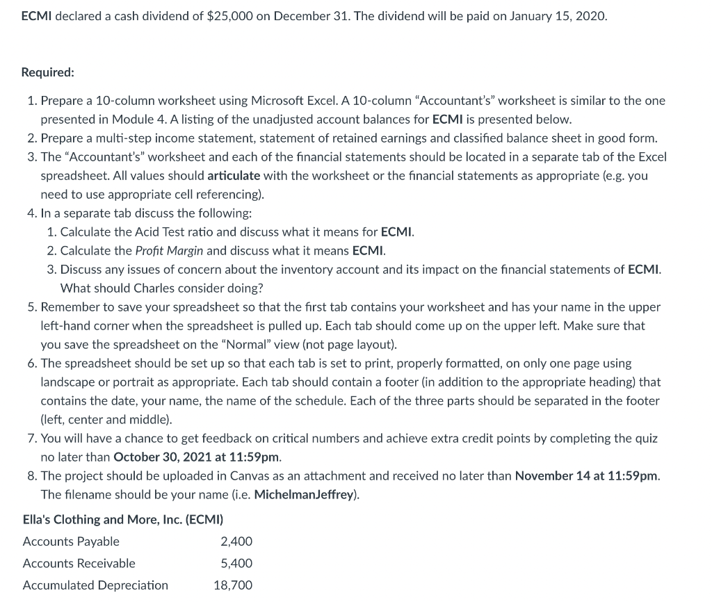 Excel to prepare financial statements. You should upload your Excel file. Ella's