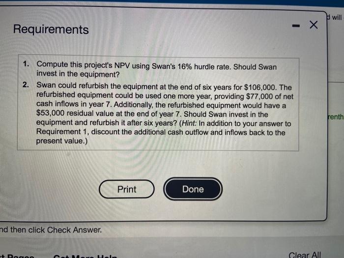 view the projected net cash inflows) Click the icon to view Present