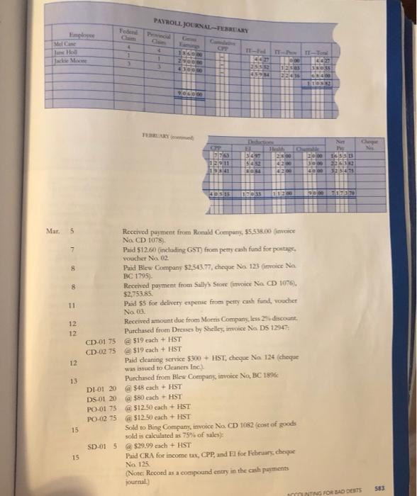 this transaction. Trans 21122 Mar. 1 4 4 Puid rent cheque No