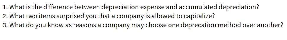 1. What is the difference between depreciation expense and accumulated depreciation?