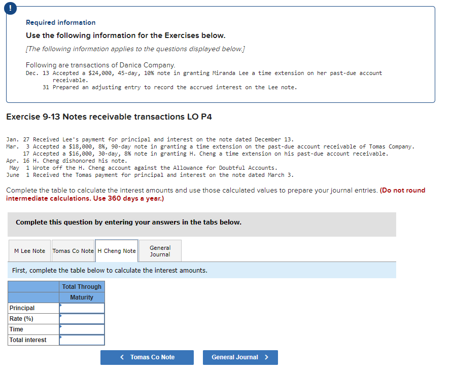 Danica Company. Dec. 13 Accepted a $24,000, 45-day, 10% note in granting