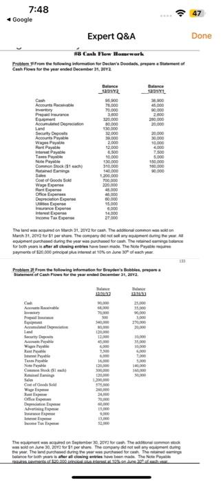 inventory Problem 12-1 Calculate all the ratios you have learned for both