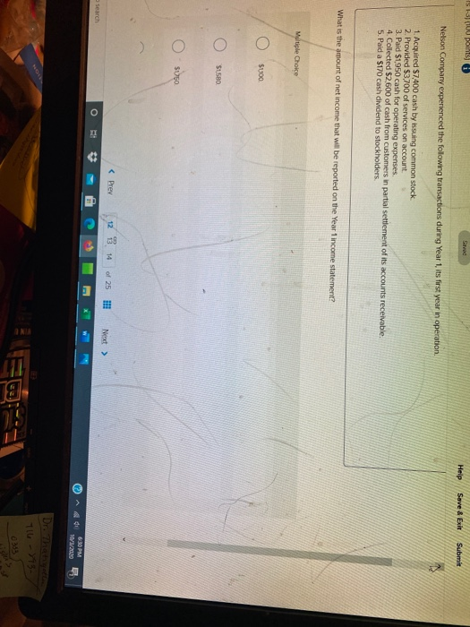  IS 1-3 pointi Help Save & Exit Submit Nelson Company experienced