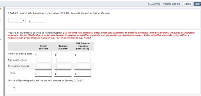 2019. Twilight Hospital purchased a $96,400 special radiology scanner from Bella Inc.