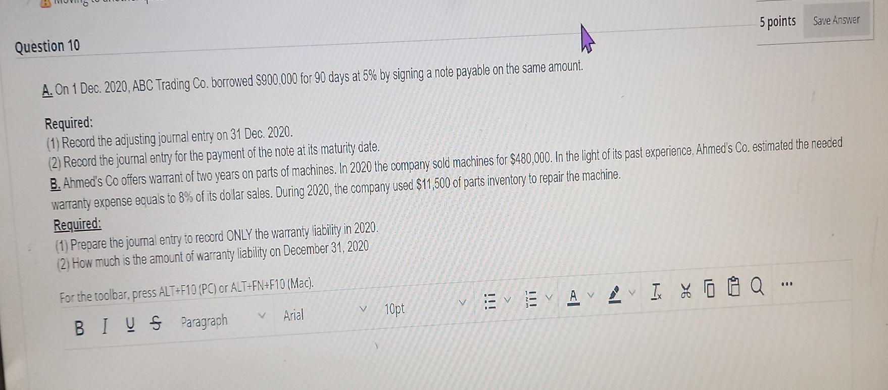 q10 5 points Save Answer Question 10 A. On 1 Dec.