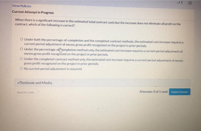  -/1 View Policies Current Attempt in Progress When there is a