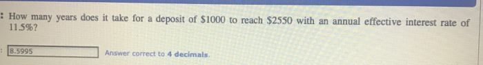 Redo Problem #1 above, compounding for each complete year, but using simple
