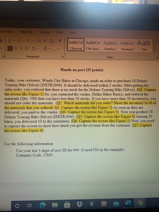  eferences Mailings Review View Help SO - 2011 ) 1 Normal