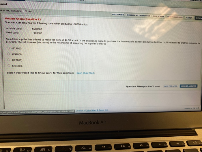  ament 09:51 AM / Remaining: 25 min. MESSAGE WY INSTRUCTOR NEXT