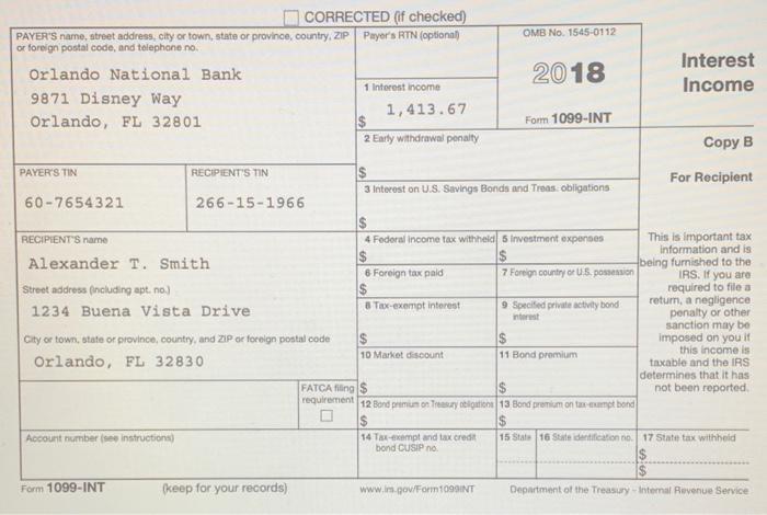 tax return for 2020, The Smiths live at 1234 Buena Vista Drive,