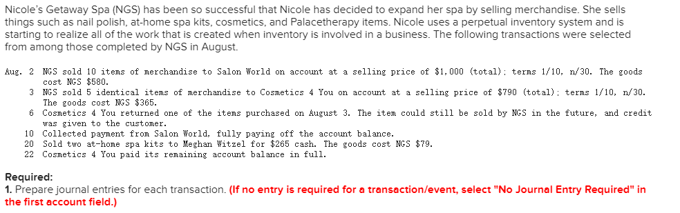  Please note that there are ten transactions in part one. Please