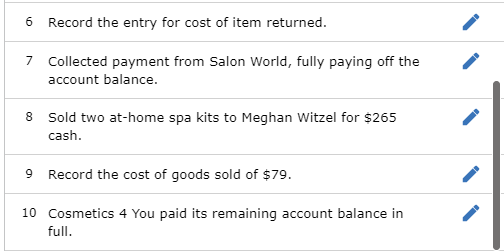 decided to expand her spa by selling merchandise. She sells things such